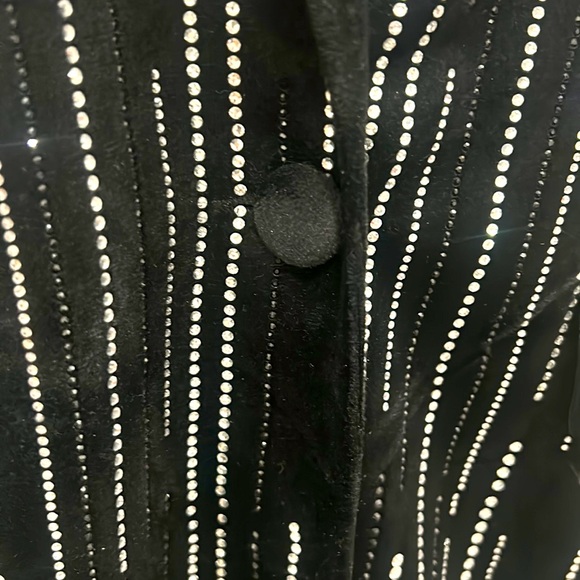 BLACK RHINESTONE BLAZER DRESS, SIZE 1X,NWOT, FULLY LINED - Picture 3 of 8